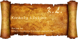 Konkoly Líviusz névjegykártya